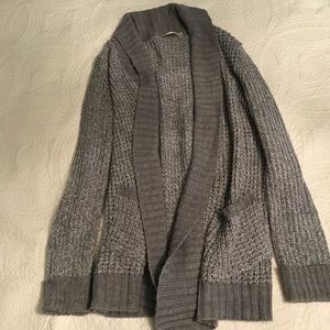 Gray long cardigan sweater